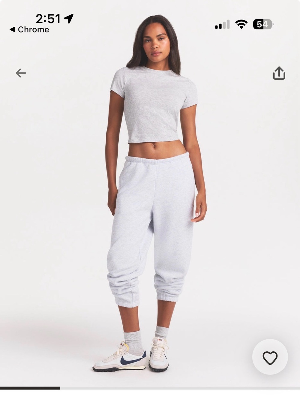 SKIMS medium gray jogger sweats XS